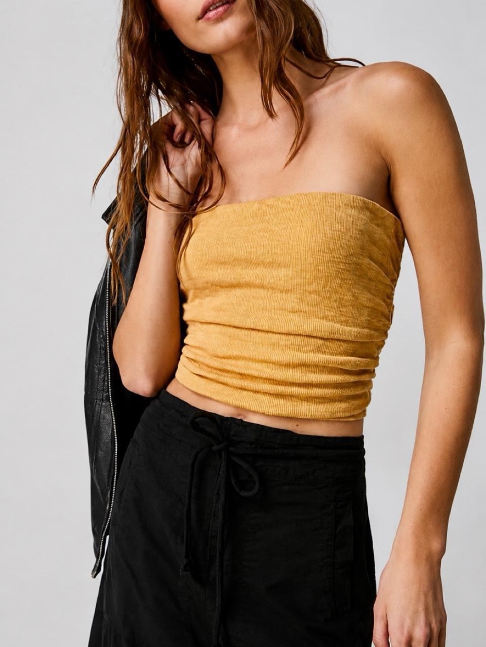 Free People Golden Syrup Boulevard Ruched Tube Top